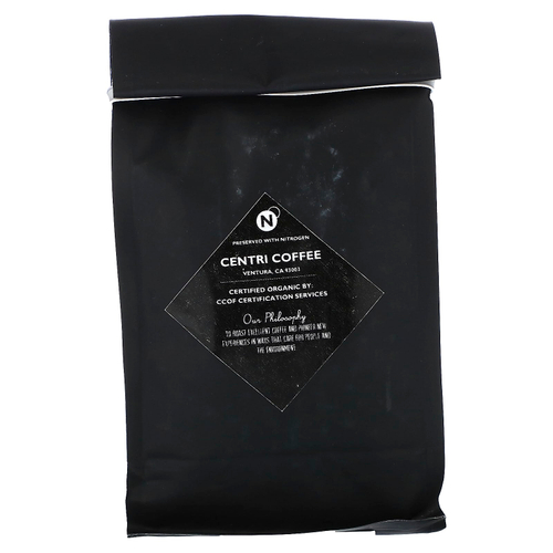 Centri Coffee, Centri Coffee, органический черный, шоколад и фруктовый джем, цельные зерна, вкус эспрессо, 340 г (12 унций)