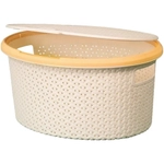 Корзина для белья Плетёнка 20л овальная с крышкой