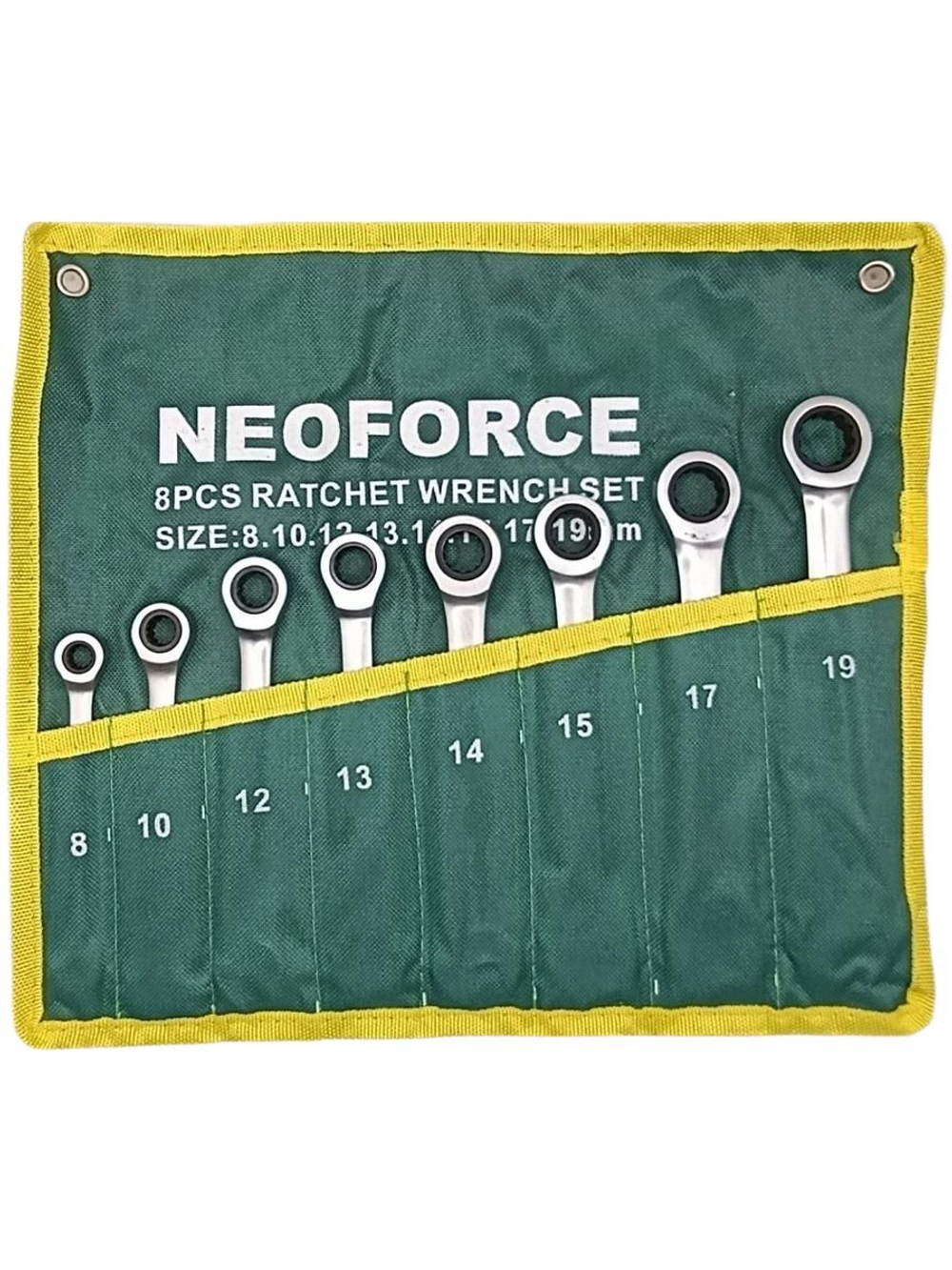 Набор ключей комбинированных трещоточных 8 предметов