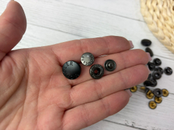 КНОПКА АЛЬФА сталь 15/12мм черная monc