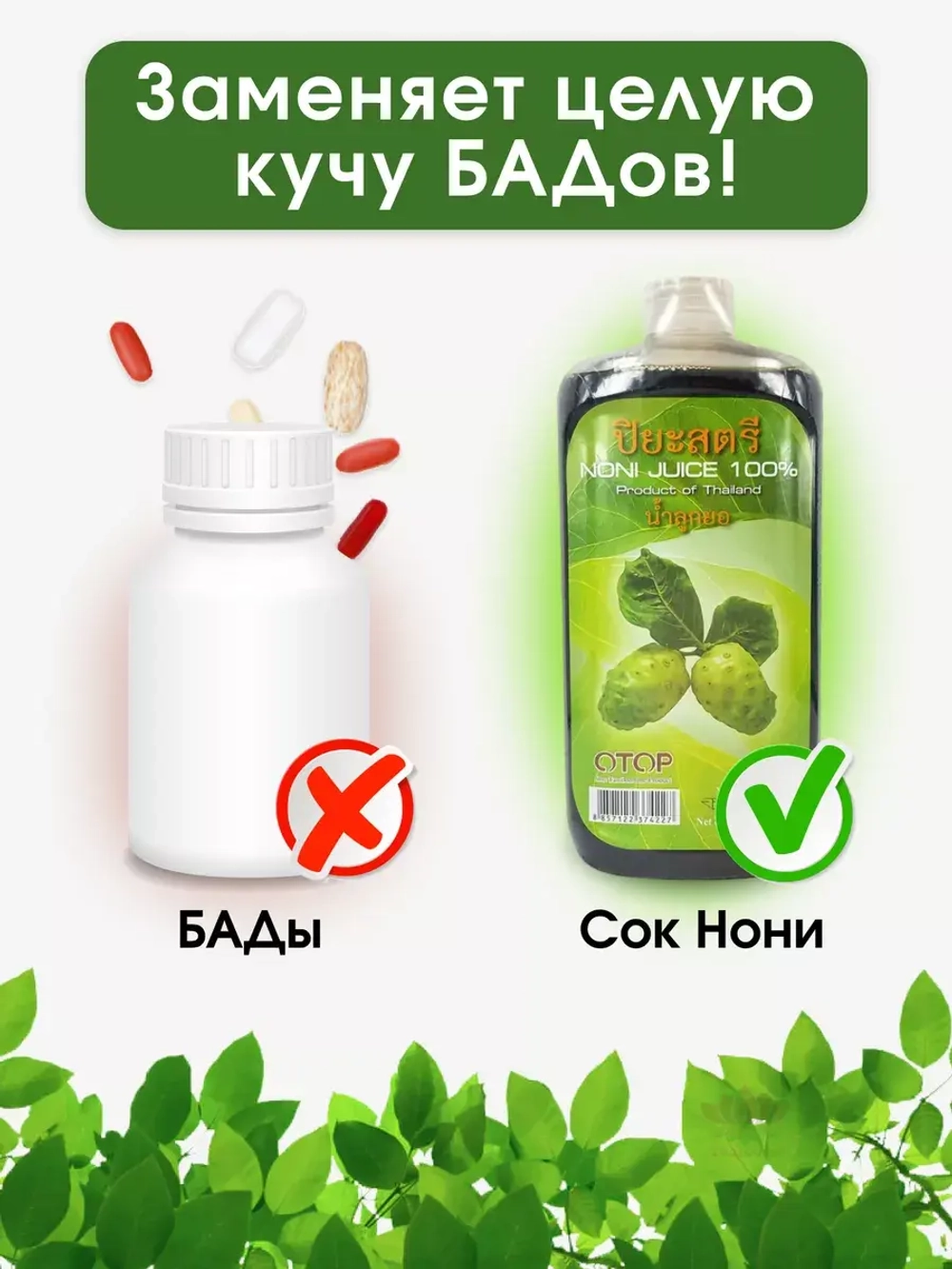 100% Сок Нони для иммунитета и энергии.