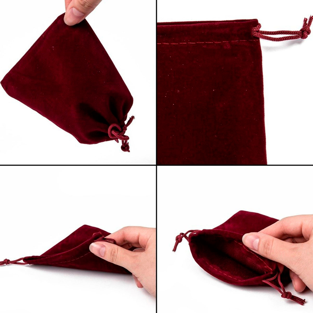 Подарочный мешочек из бархата для упаковки бордового цвета