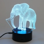 Светильник ночник «3D-Мамонт» на пластиковой подставке, с включателем USB