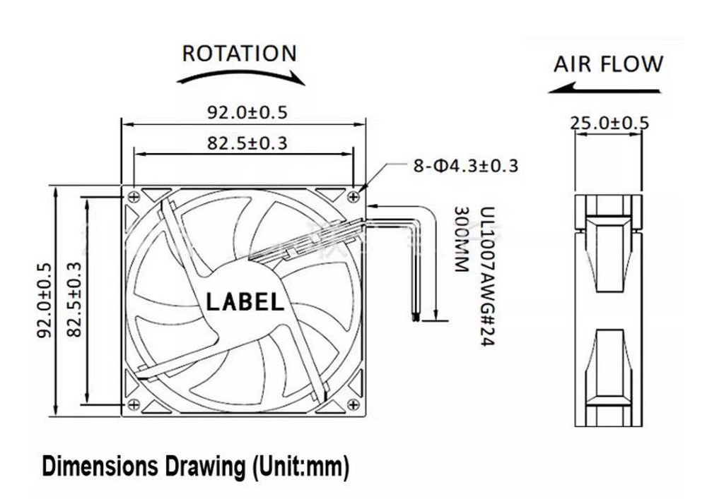 Вентилятор GDSTIME - 9.2см/220V