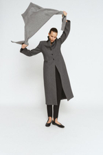 Мантеко шерстяной пальто, облегающий силуэт, ZW COLLECTION LIMITED EDITION