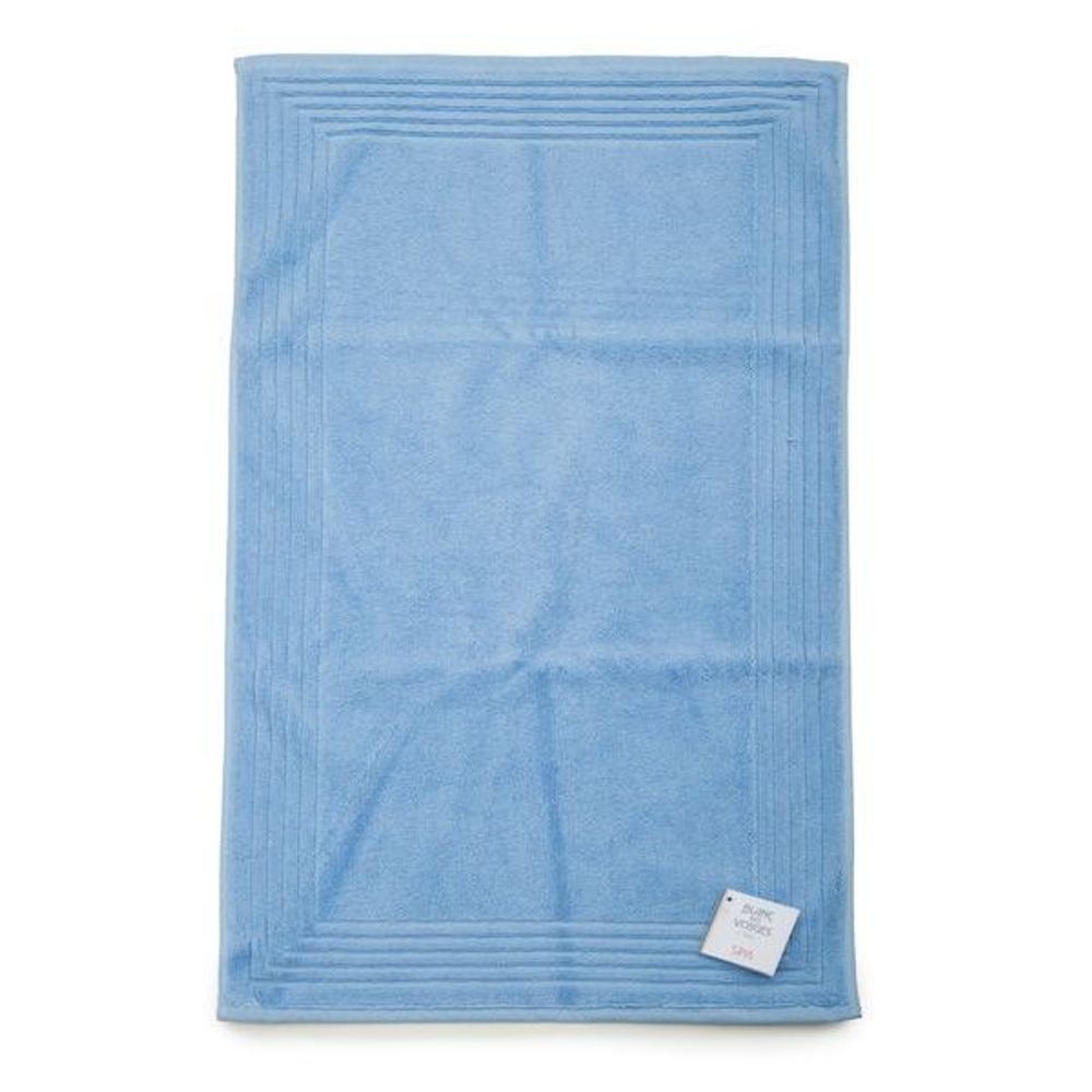 Коврик для ванной 50х90 Blanc des Vosges Mat Uni Bleuet голубой Франция