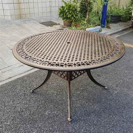 Круглый стол из литого алюминия Sardinia 137, античная бронза