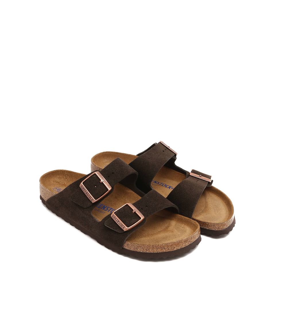 Шлепанцы кожаные arizona sfb Birkenstock - коричневый(951313)