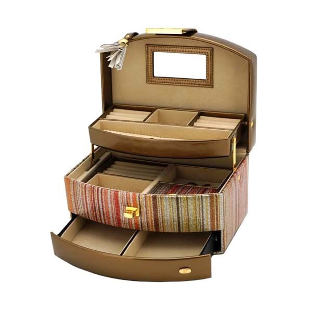 Шкатулка для украшений Jardin D'Ete, цвет бронзово-золотистый, "мерцание", 22х16х12,8 см