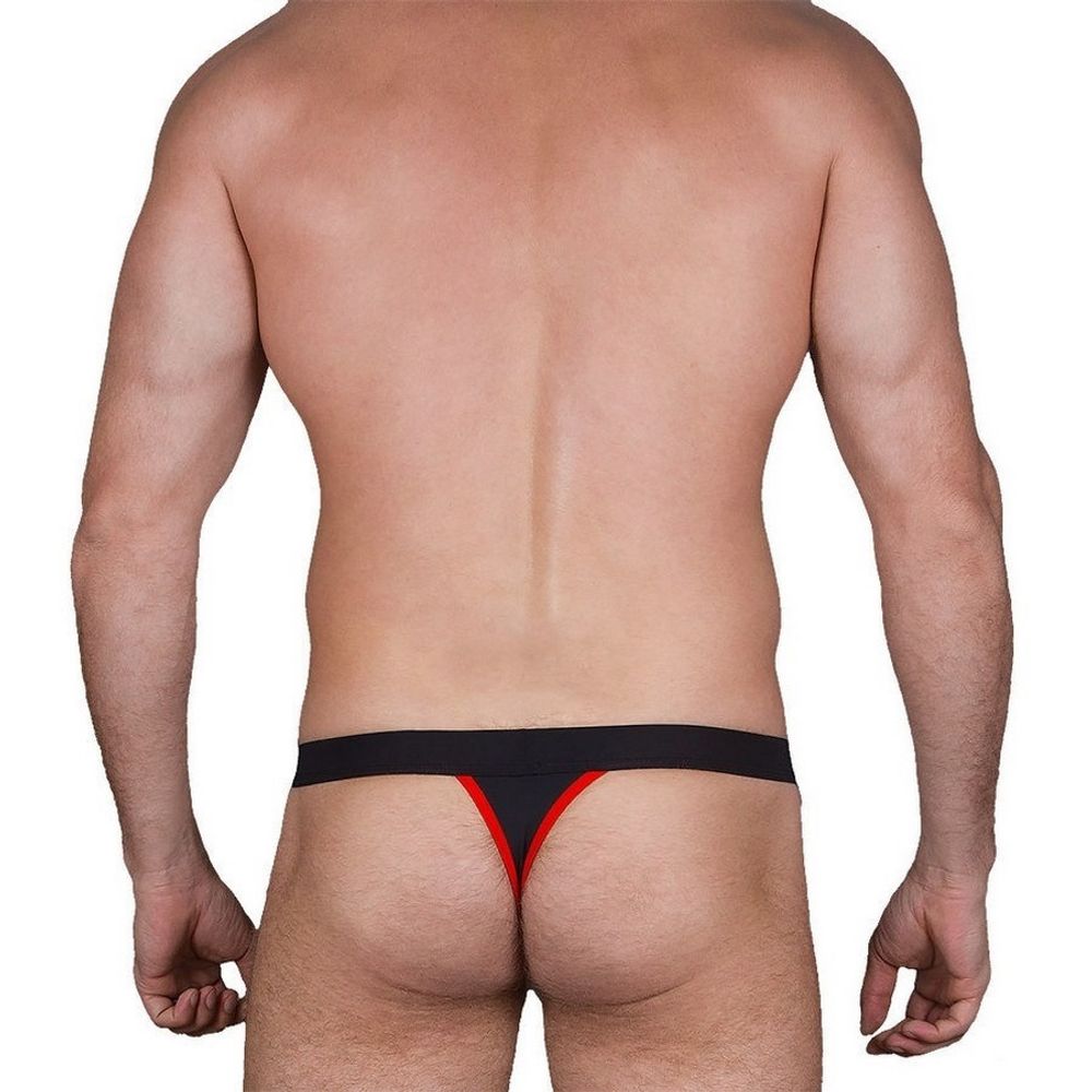 Мужские трусы тонги черные Sesmik Cover