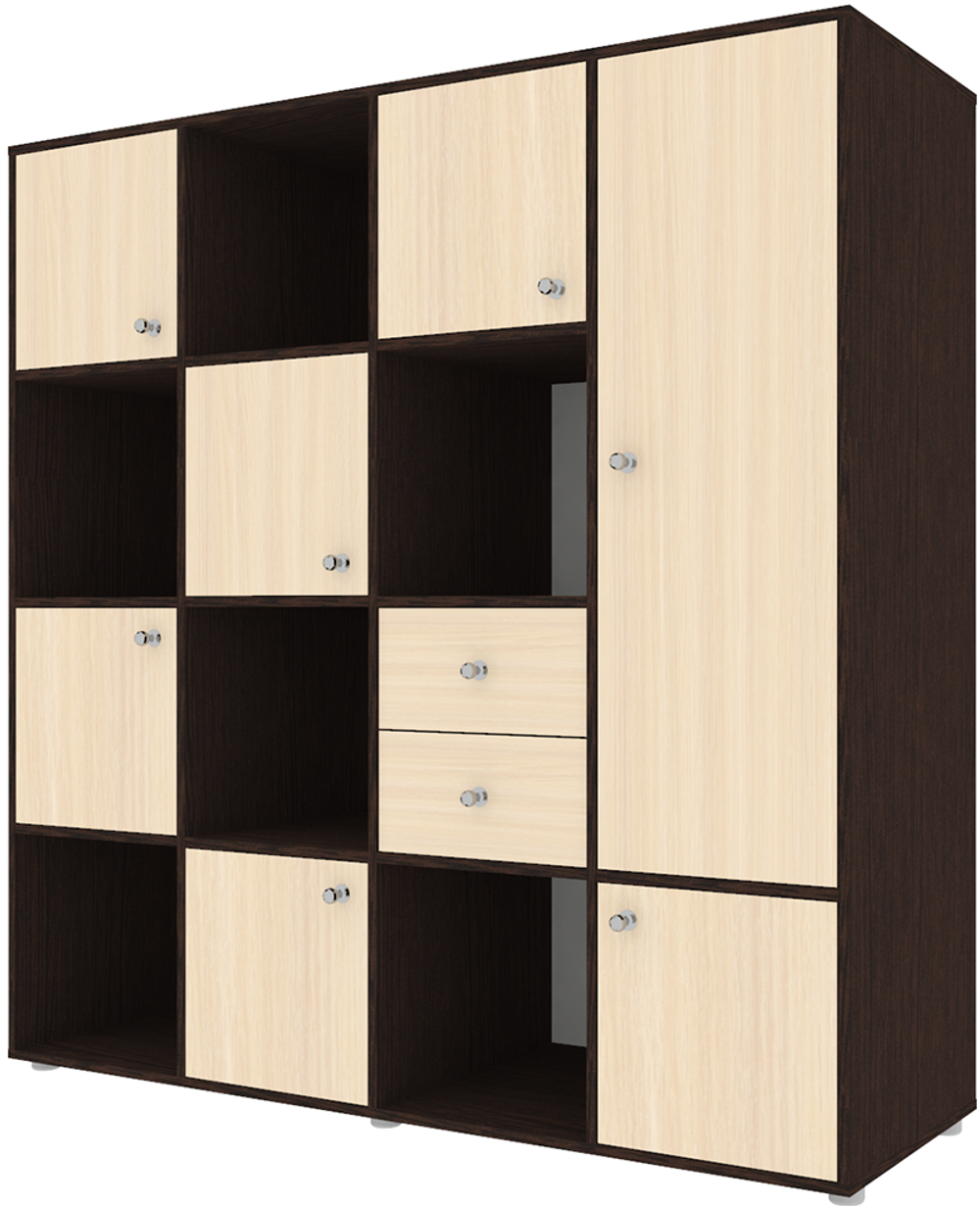 Стеллаж КарИВи Джери 2 Венге  Дуб Молочный