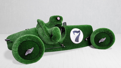 Топиари Черепаха в ретро автомобиле