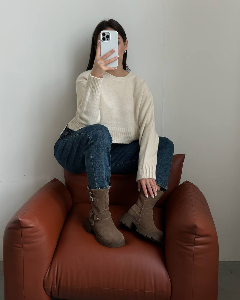 Ботинки из натуральной замши