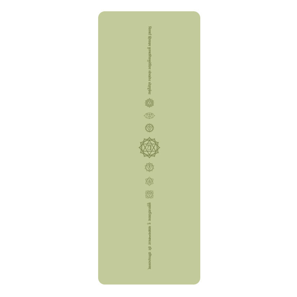 Каучуковый коврик для йоги Chakras Olive 185*68*0,5 см нескользящий