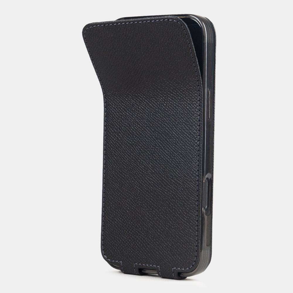 Чехол для iPhone 17 Air из кожи сафьяно, черного цвета