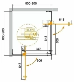Душевой уголок Cezares Slider 85х85 SLIDER-A-2-80/90-GRIGIO-Cr стекло серое тонированное/профиль хром