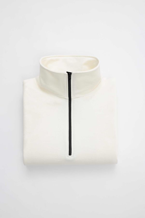 Толстовка ZIP с высоким воротом Молочная - фото 4