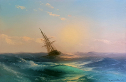 Беляев В. В. На закате. Холст, масло. Россия, 2021 г.