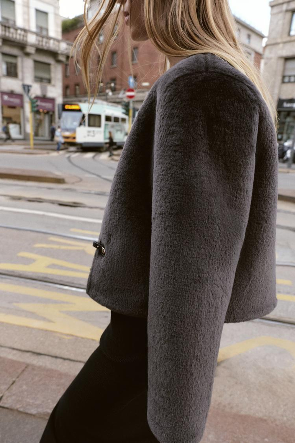 ZARA КУРТКА-ДУБЛЕНКА С НАВЕСНЫМИ ЗАСТЕЖКАМИ, КОРИЧНЕВЫЙ