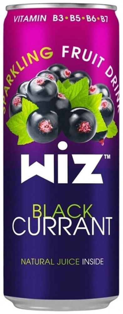 Газированный напиток Виз Черная Смородина / Wiz Black Currant 0.33 - банка