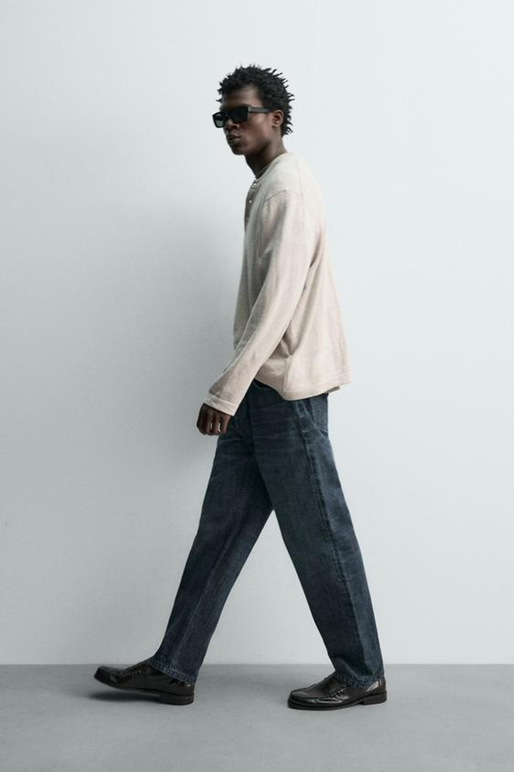 ZARA ДЖИНСЫ RELAXED SELVEDGE ДЛИНОЙ ДО ЩИКОЛОТКИ, МОРСКОЙ СИНИЙ