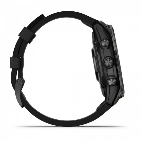 Garmin epix Pro (Gen 2) Sapphire Edition 47 мм, титановый, угольно-серый DLC, черный кожаный ремешок
