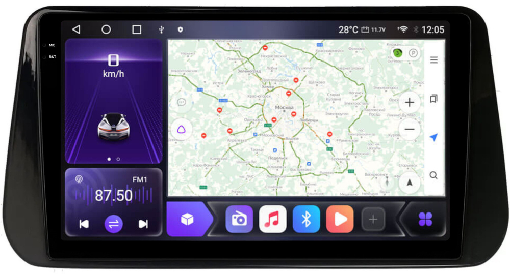 Магнитола для Hyundai Santa Fe 2020+ - Carmedia EW-1704 QLed+2K, Android 12, TS10,  CarPlay, 4G SIM-слот