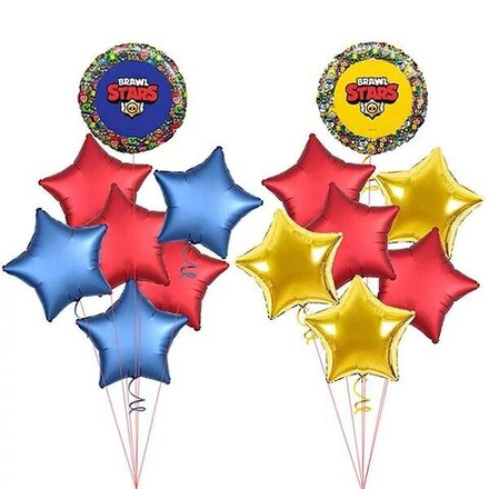 Композиция из воздушных шаров "Brawl Stars звездный"