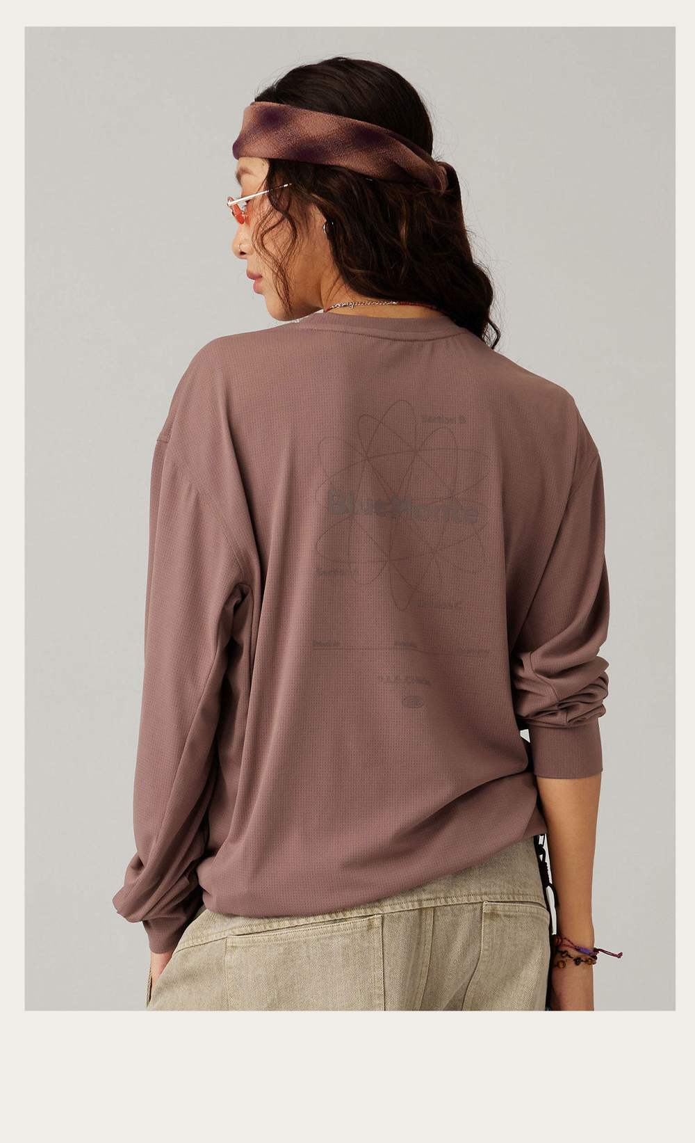 Лонгслив Nothomme Blue Athletic Casual Reflective Crew Neck Long-Sleeve Tee