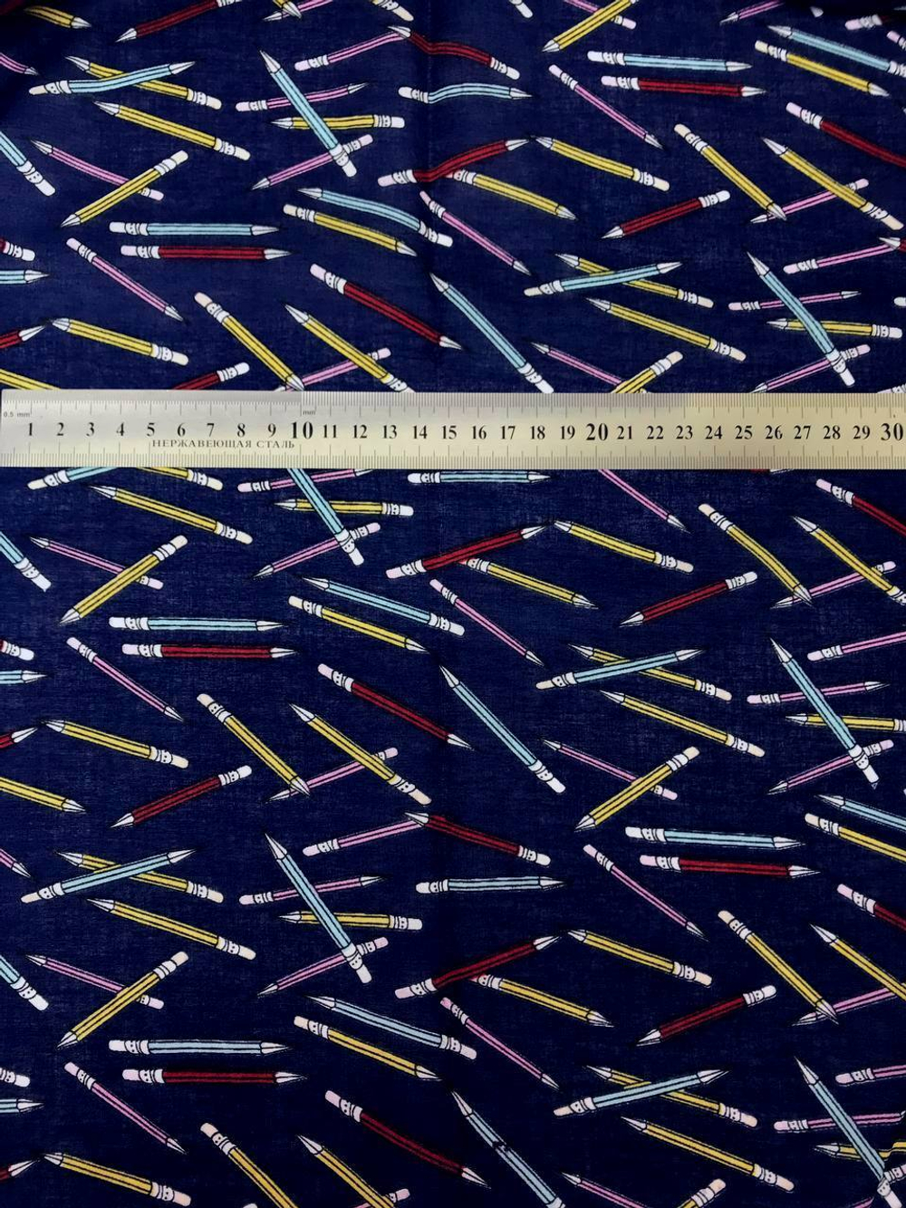 Батист принт, карандаши на синем BST2513D10C1