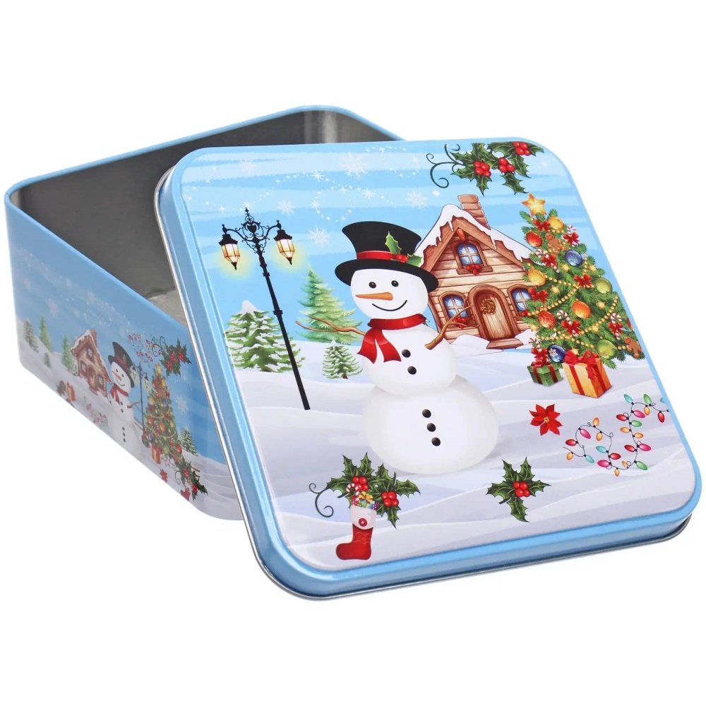 Банка жестяная «Сказочный Снеговик» 1500мл, 15*15*6,5см