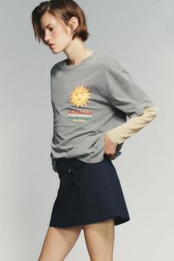 ZARA ЮБКА-ШОРТЫ С РЕМНЕМ, МОРСКОЙ СИНИЙ