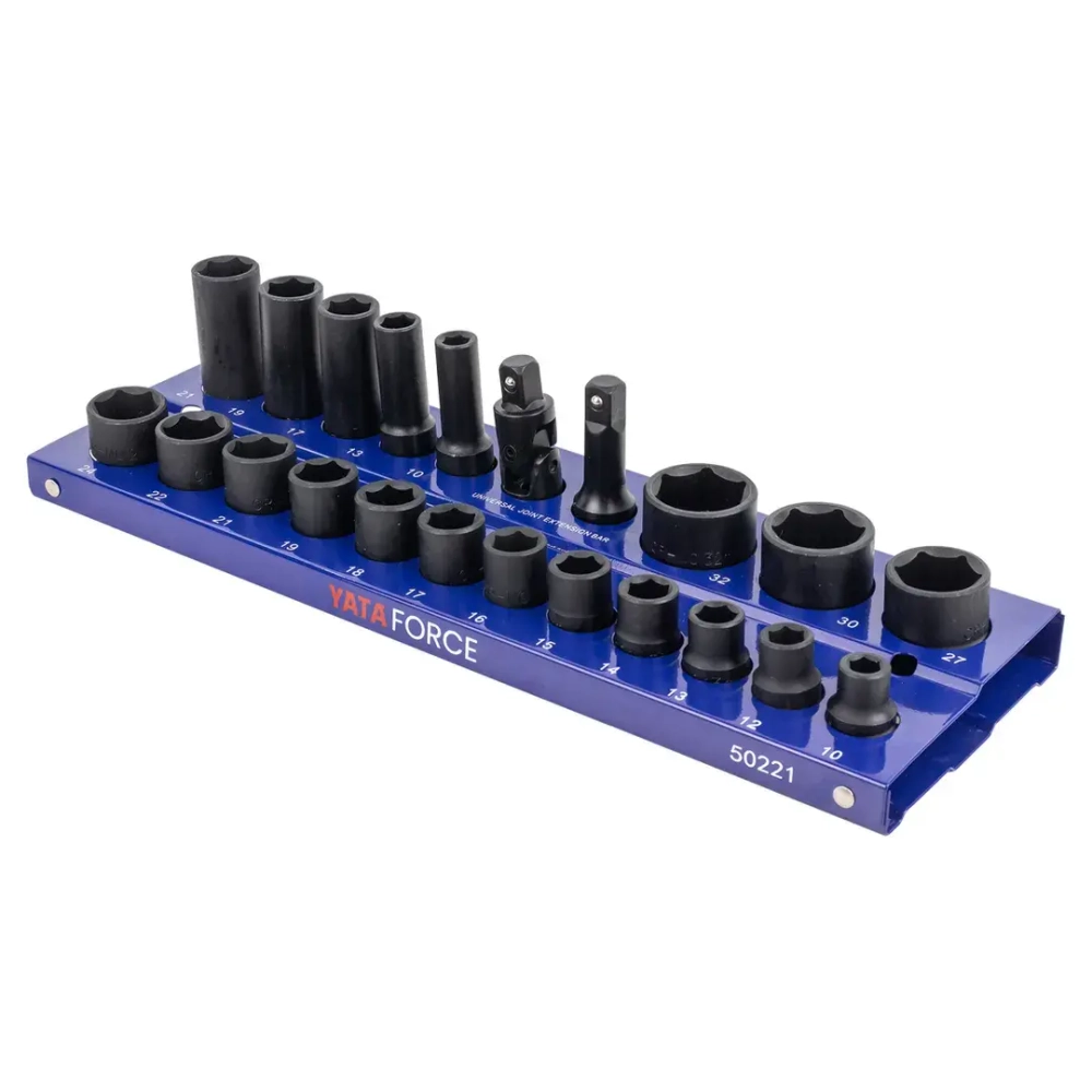 Головки ударные 1/2'', набор 22 пр. (6-гр.) YATAFORCE YF-50221MPB