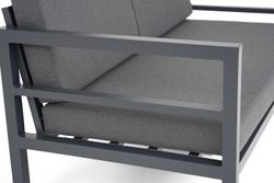 "Эстелья" диван разборный 2-местный, каркас алюминий темно-серый (RAL7024) матовый, ткань темно-серая 027