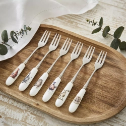 Royal Worcester - Набор Wrendale Designs из 6 вилок для торта / артикул   WN1102-XG  / GTIN 749151597723