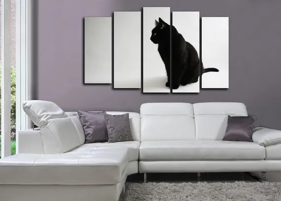 Модульная картина "Черный кот"