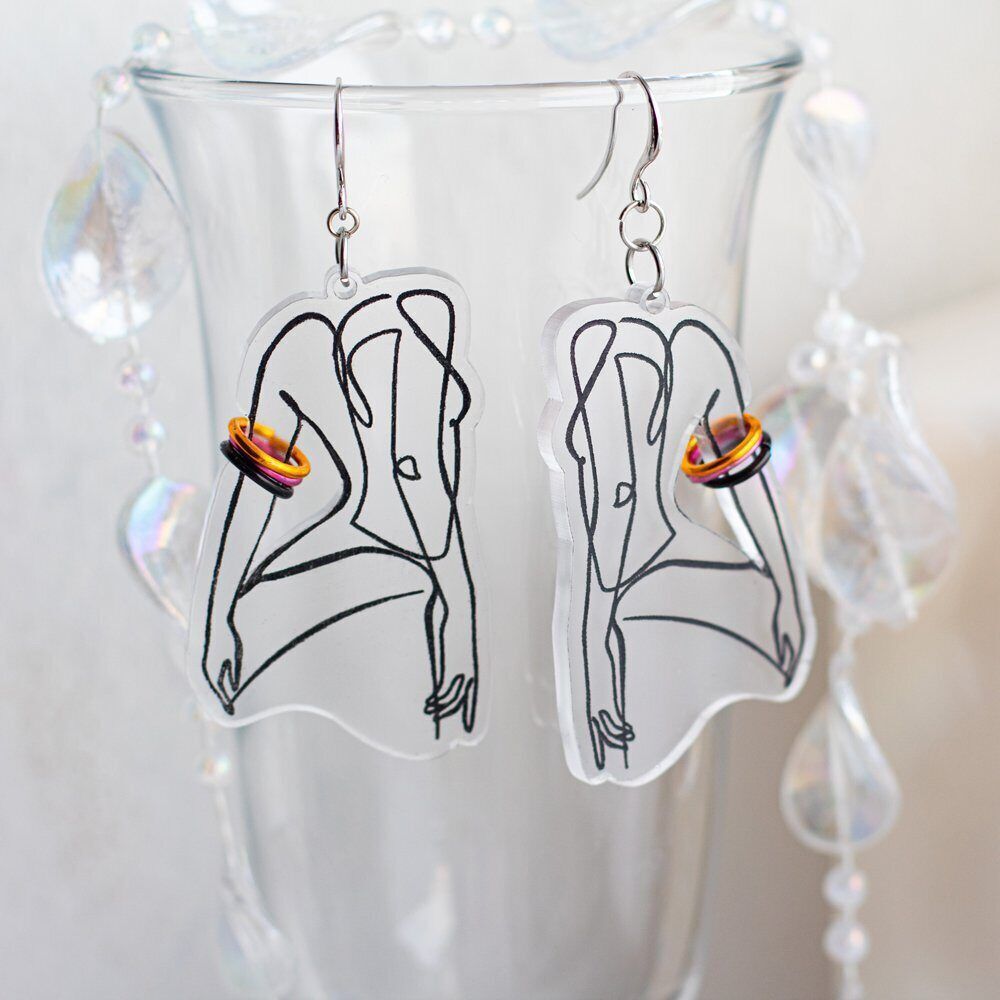 Слоны / Elephants, earrings, Gray