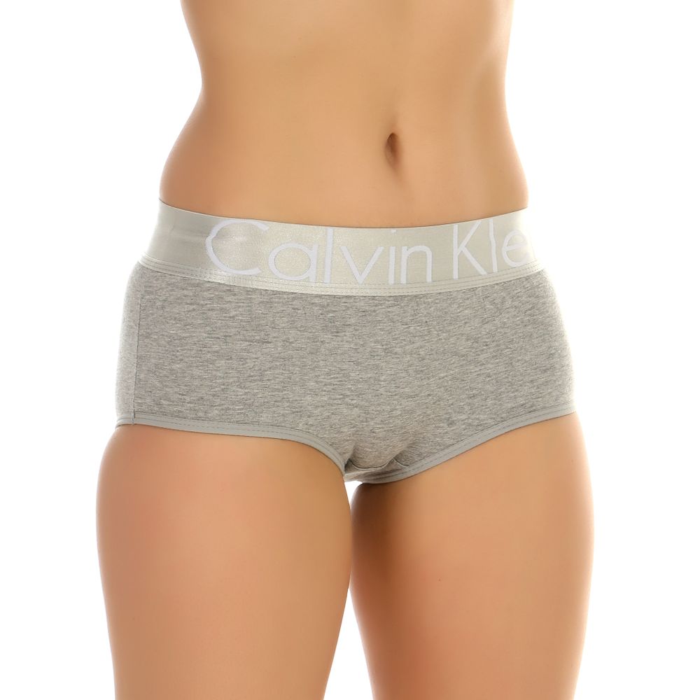 Женские трусы-шорты серые меланжевые Calvin Klein Women Steel Grey