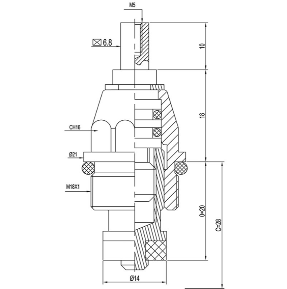 Кран-букса MELODIA керамика 1/2" 7,5*15 под крест (поворот 180град.) 2 шт/уп MKP06973BL