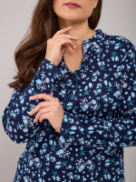 Блузка БЛ-22/темносиний-цветочки