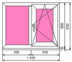Пластиковое окно 800 х 1000 ТермА Эко
