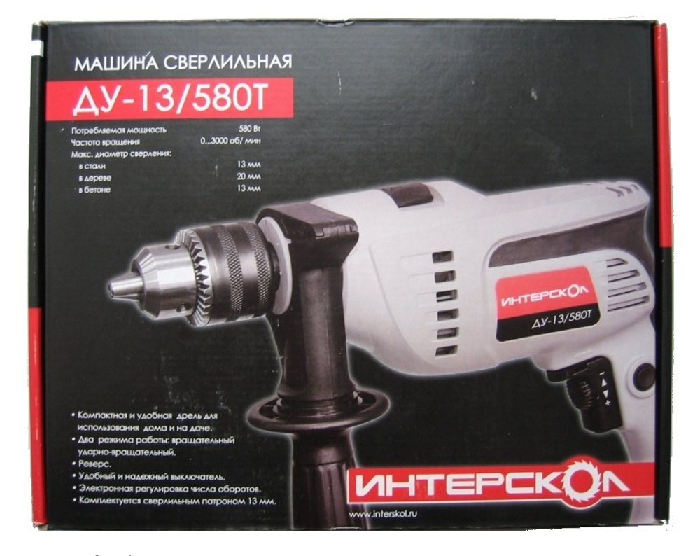 Дрель ударная ИНТЕРСКОЛ ДУ-13/580Т 227.1.0.40