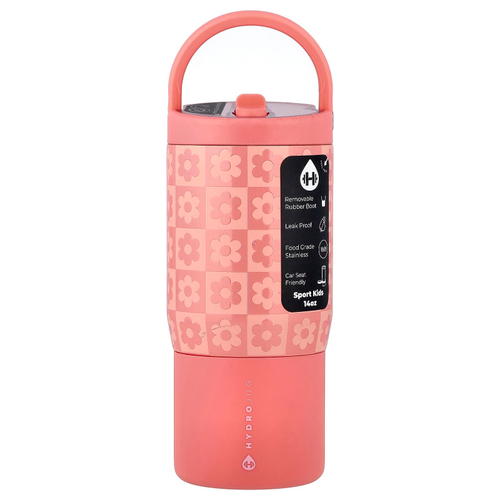 HydroJug, Спортивная детская бутылочка, шашки с ромашками, 14 унций