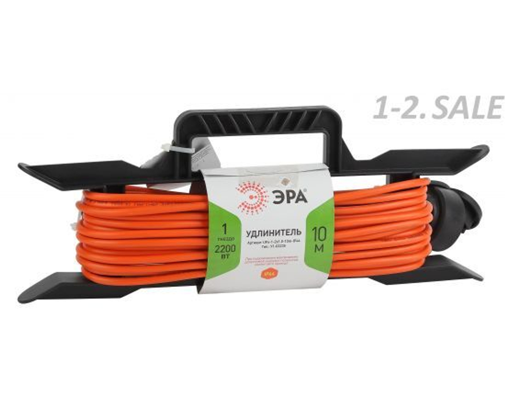 ЭРА Удлинитель силовой UFx-1-2x1.0-10m-IP44 на рамке б/з 1 гн 10м ПВС 2х1 (8/192) Б0043039