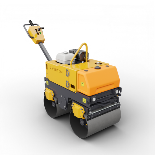 Виброкаток Vektor VRDR-800 двухвальцовый, бензиновый - [800 кг / Honda GX390]