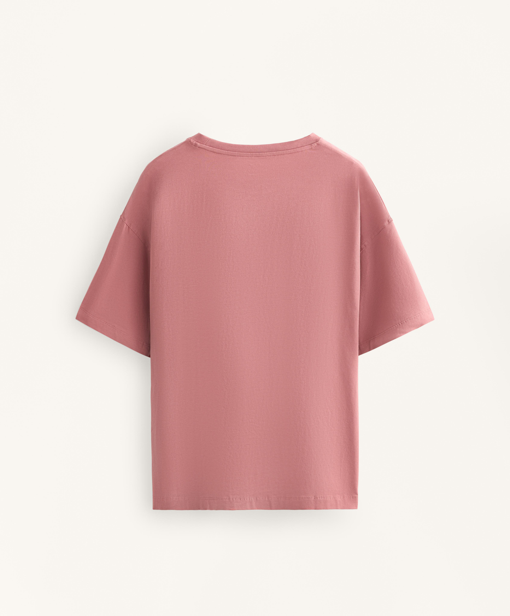 Oysho Футболка из смесового хлопка, розовый