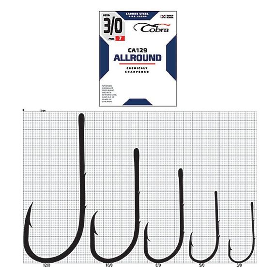 Крючки Cobra ALLROUND CA129  №12/0, 1 шт.