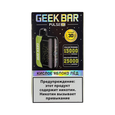 Geek bar Pulse X Кислое яблоко-лёд 25000 затяжек 20мг Hard (2% Hard)