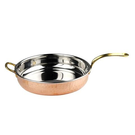 Сковорода для подачи 19*5 см круглая Copper нерж. цвет медь 2 ручки золото P.L. Proff Cuisine