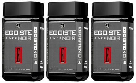 кофе растворимый Egoiste Noir, 100 г стеклянная банка (Эгоист) х 3 шт